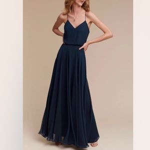 BHLDN Jenny Yoo Inesse Gown Bridesmaid Dress in Navy